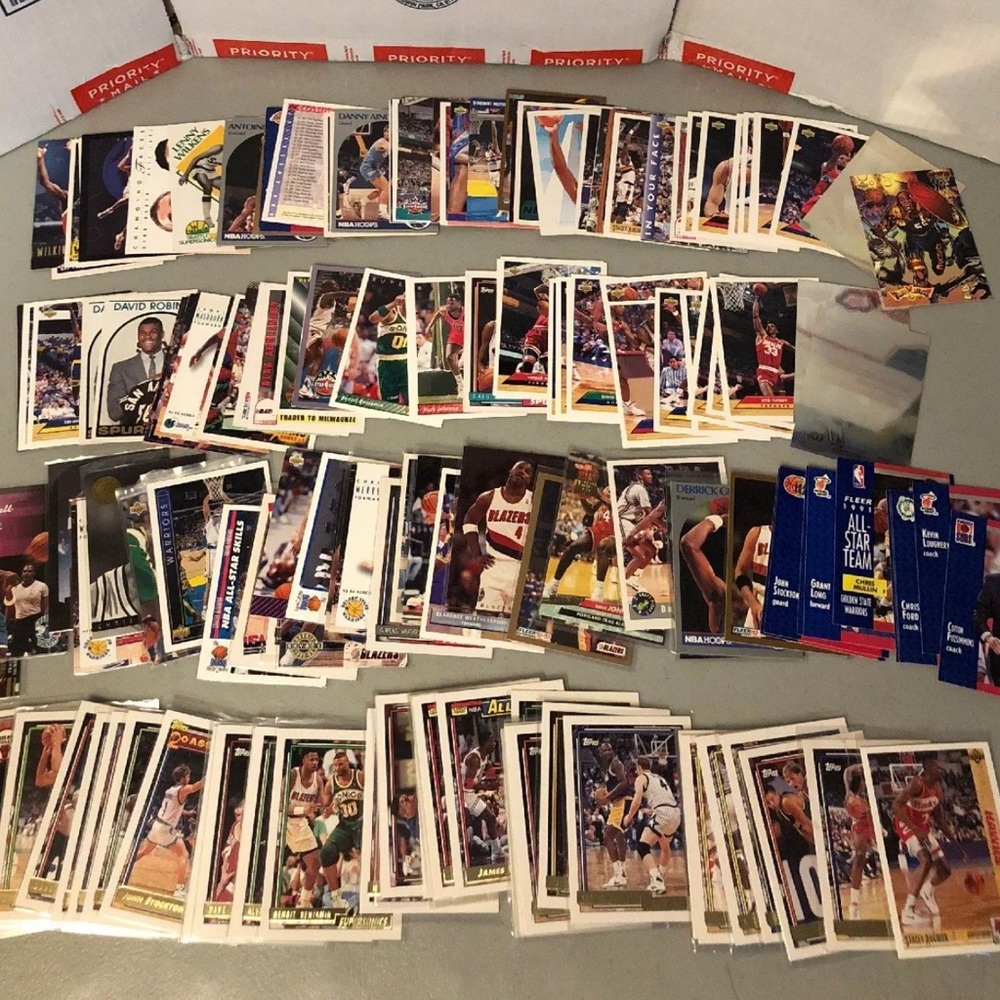 250 Mixed Sports Cards: Baseball Football Basketball Not Searched or Graded